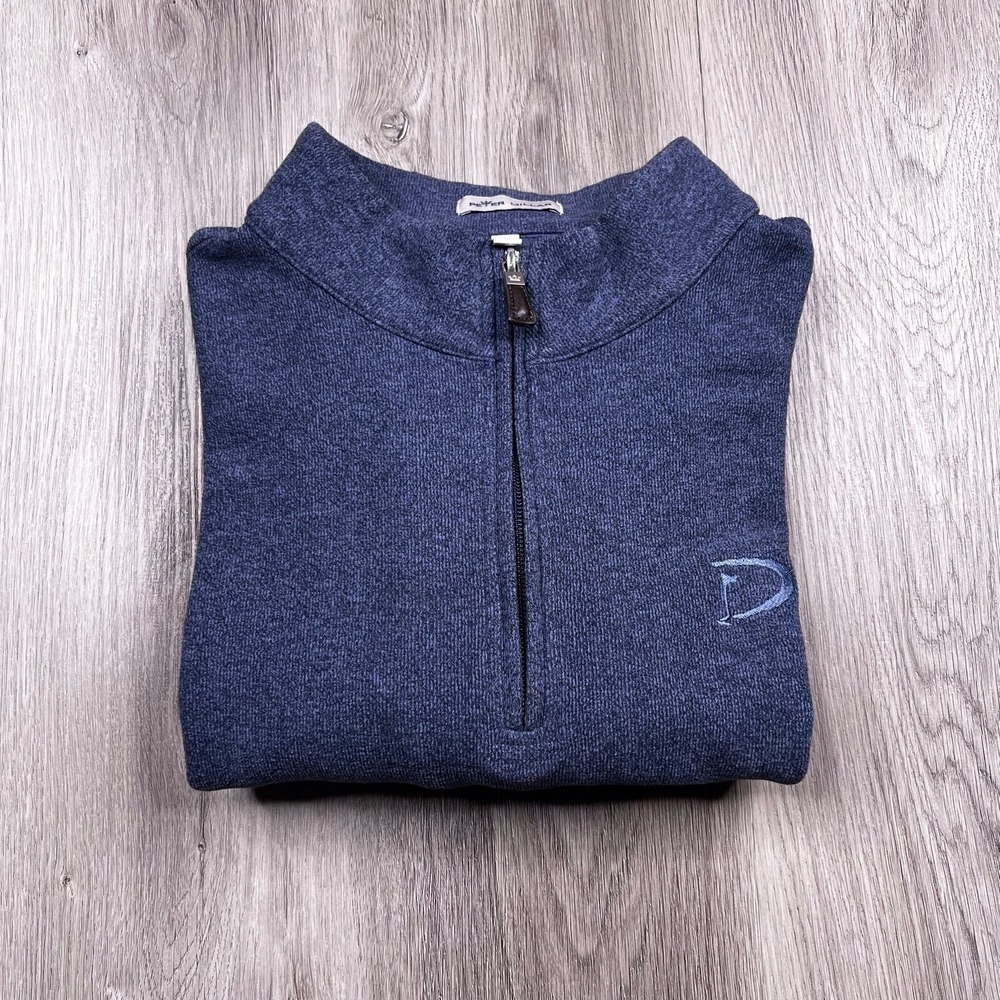Peter Millar Long Sleeve 1/4 Zip Pullover Mens Size Xtra Large Navy Blue